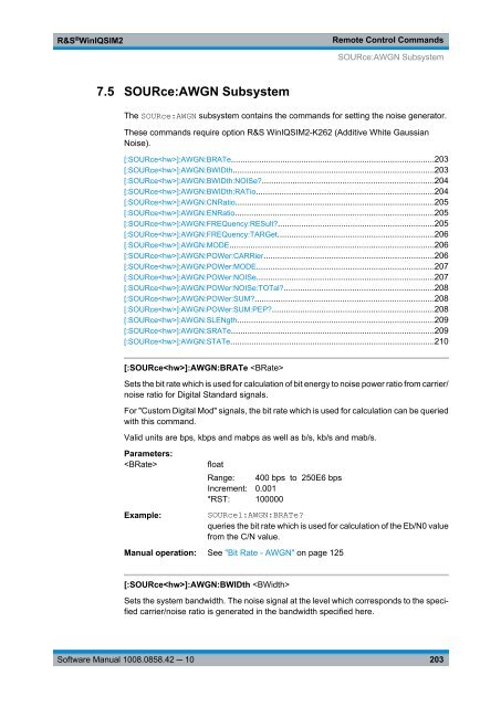 R&S WinIQSIM2 Software Manual - Rohde & Schwarz