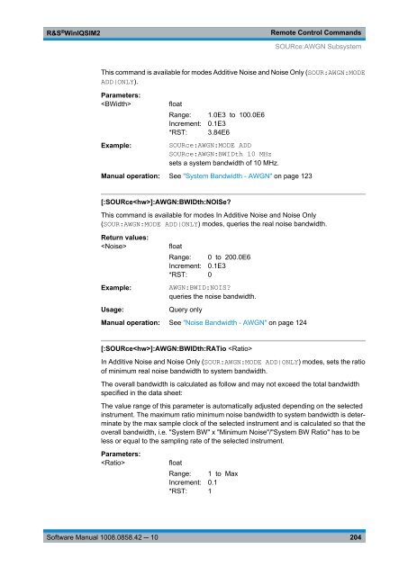 R&S WinIQSIM2 Software Manual - Rohde & Schwarz