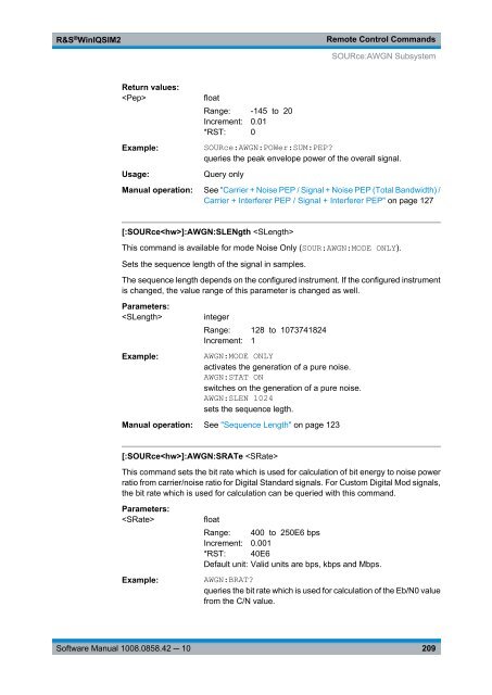 R&S WinIQSIM2 Software Manual - Rohde & Schwarz