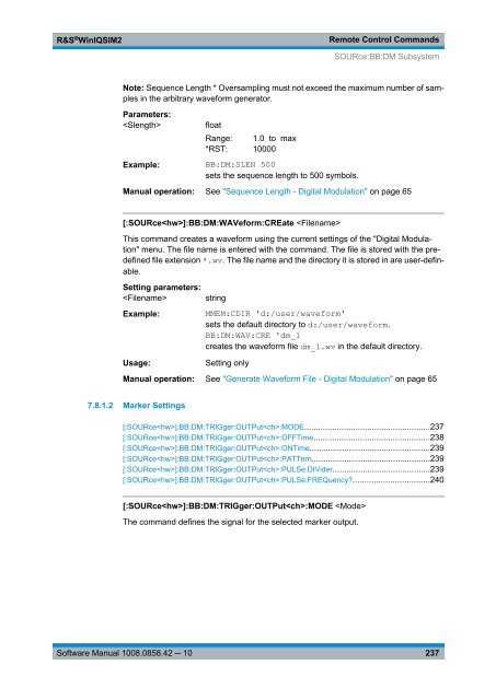 R&S WinIQSIM2 Software Manual - Rohde & Schwarz