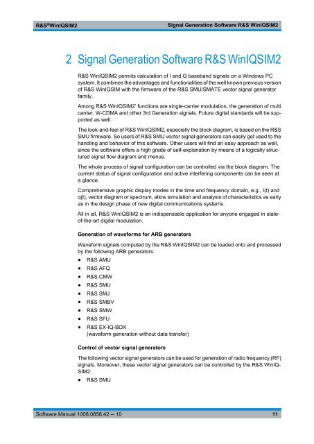 R&S WinIQSIM2 Software Manual - Rohde & Schwarz