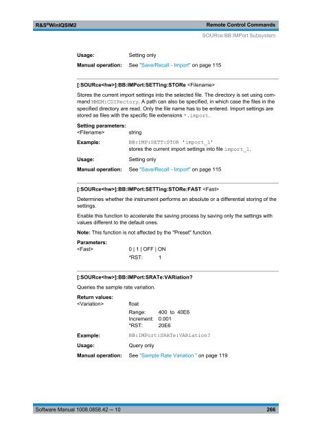 R&S WinIQSIM2 Software Manual - Rohde & Schwarz