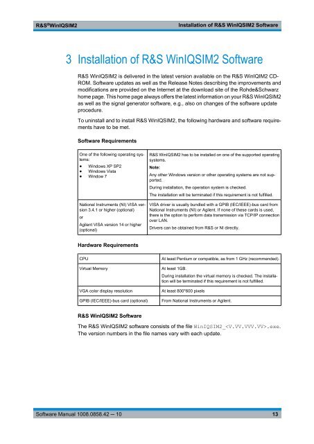 R&S WinIQSIM2 Software Manual - Rohde & Schwarz