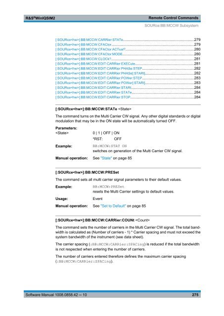 R&S WinIQSIM2 Software Manual - Rohde & Schwarz