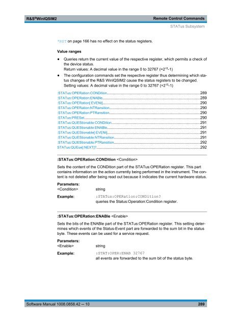 R&S WinIQSIM2 Software Manual - Rohde & Schwarz