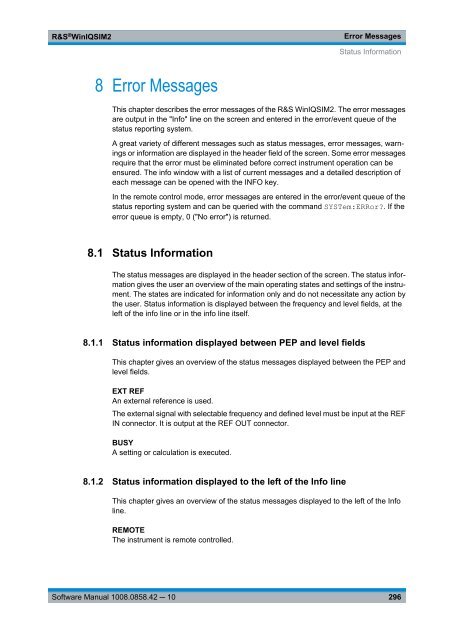 R&S WinIQSIM2 Software Manual - Rohde & Schwarz