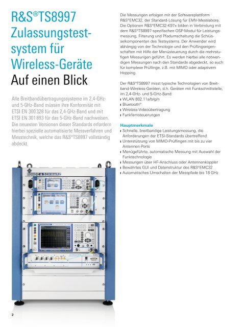 R&S®TS8997 Zulassungstestsystem für ... - Rohde & Schwarz