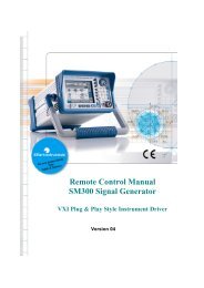 Remote Control Manual SM300 Signal Generator - Rohde & Schwarz