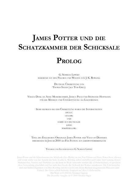 James Potter und die Schatzkammer der ... - Rohn Erlach AG