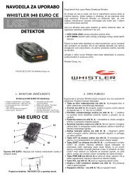 Navodila za ŠŠŠ Avto laser radar detektor 948 EURO Whistler - EnaA