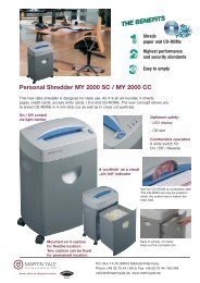 Personal Shredder MY 2000 SC / MY 2000 CC - Postroom-online Ltd