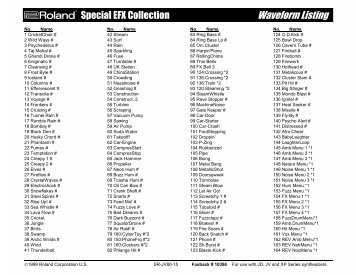 SR-JV80-15 Waveform Listing (PDF) - Roland UK