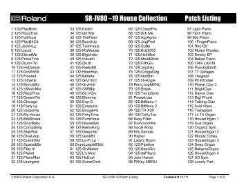 SR-JV80-19 Patch List (PDF) - Roland UK