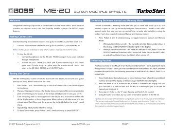 BOSS ME-20 TurboStart - Roland