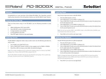 Roland RD-300GX TurboStart - Roland UK