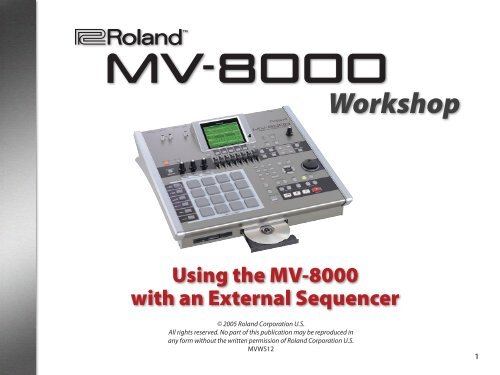 Using the MV-8000 with an External Sequencer - Roland UK