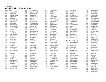 Roland Jv 80 Patch List Sunskyintelli