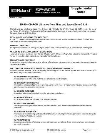 SP-808 CD-ROM Libraries - Roland UK