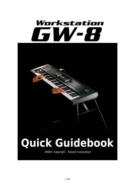 GW-8 Quick Guidebook - Roland Corporation