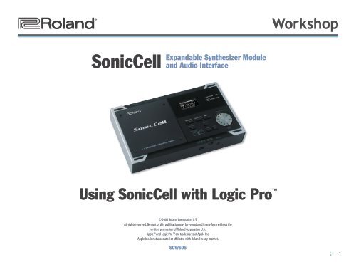 SCWS05âUsing SonicCell with Logic Proâ¢ - Roland UK