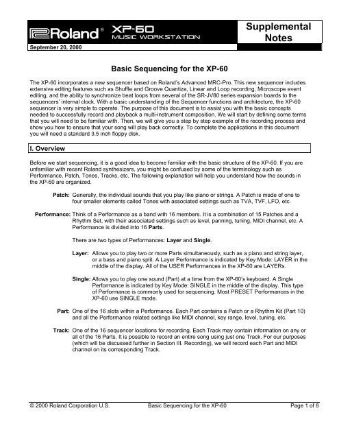 XP-60 Basic Sequencing (PDF) - Roland UK