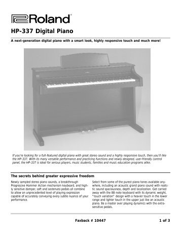 HP-337R Brochure (PDF) - Roland