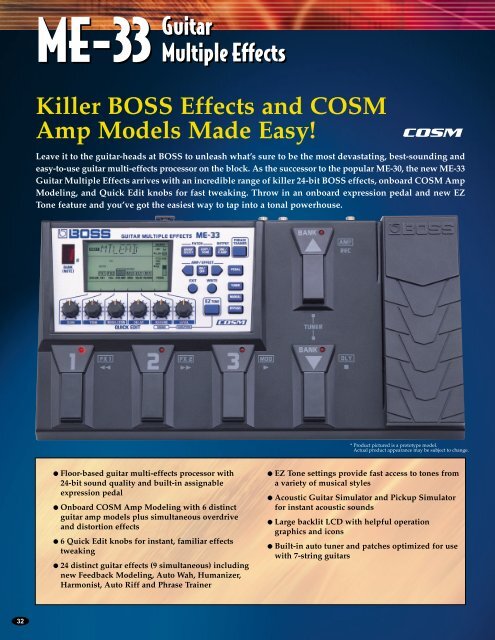 Killer Boss Effects And Cosm Amp Models Made Easy Roland