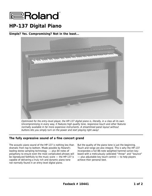 HP-137R Brochure (PDF)