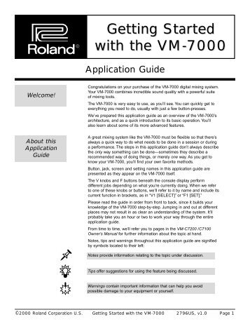 Getting Started with the VM-7000 - Roland