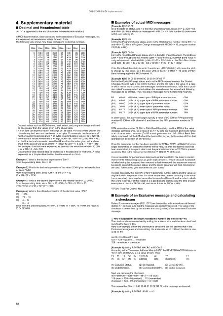 EXR-5/EXR-3 MIDI Implementation - Roland