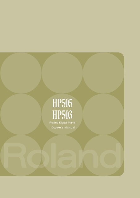 HP-505/503 Manual (PDF) - Roland