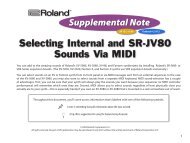 Selecting Internal and SR-JV80 Sounds Via MIDI - Roland