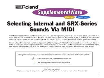 Selecting SRX Expansion Sounds via MIDI - Roland