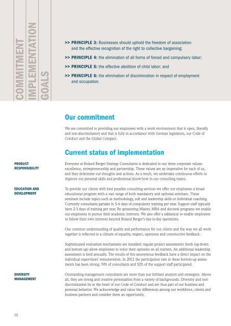 Communication on progress for the UN Global ... - Roland Berger