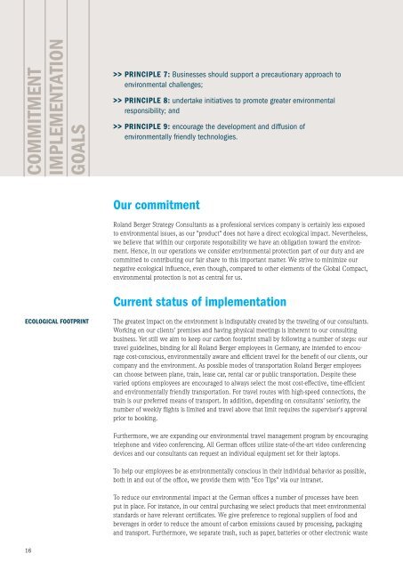 Communication on progress for the UN Global ... - Roland Berger