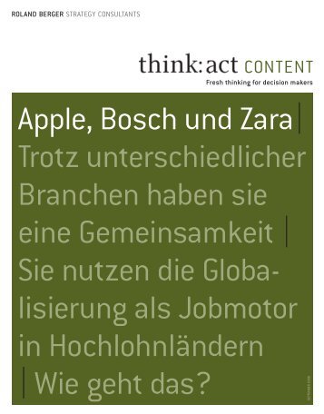 Apple, Bosch und Zara| Trotz unterschiedlicher ... - Roland Berger