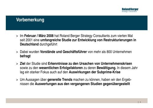 Restrukturierung in Deutschland 2008 - Roland Berger