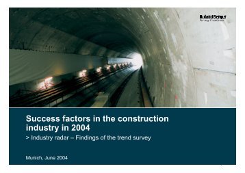 Success factors in the construction industry in 2004 - Roland Berger