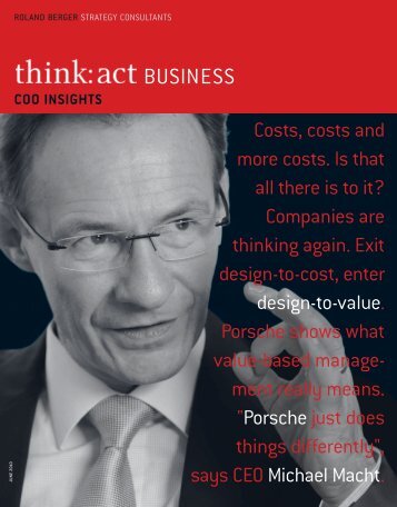 COO Insights "Design-to-value" - Roland Berger