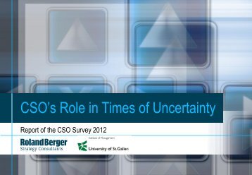 CSO's Role in Times of Uncertainty (PDF, 2067 KB) - Roland Berger