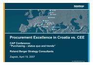 Procurement Excellence in Croatia vs. CEE - Roland Berger