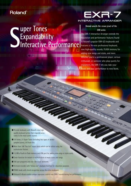 English catalog - Roland Keyboard Club