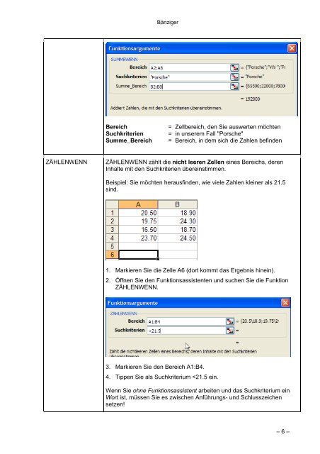 Excel - Rolf BÃ¤nziger