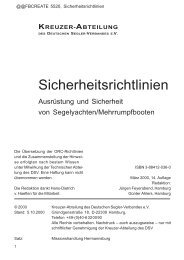 DSV-Sicherheitsrichtlinien zur AusrÃ¼stung von Segelyachten