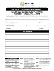 consignment contract - Roller Auctioneers