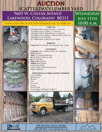 9605 W. Colfax Avenue Lakewood, Colorado 80215 Wednesday ...