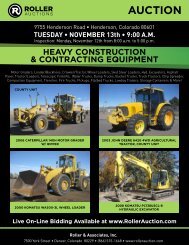 this March 2012 construction auction brochure. - Roller Auctioneers
