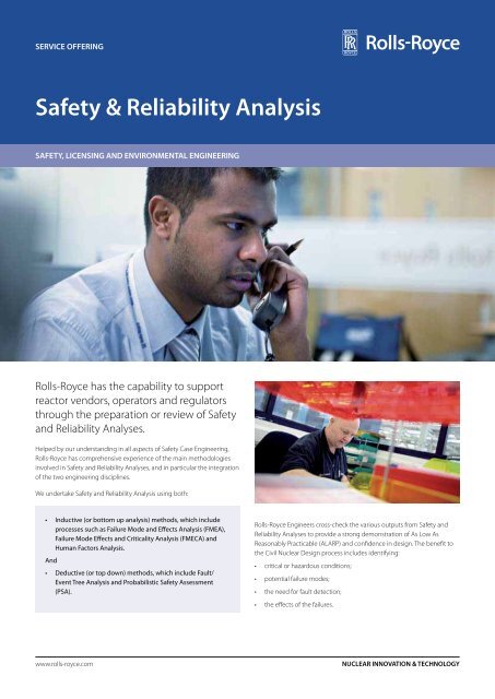 Safety & Reliability Analysis - Rolls-Royce