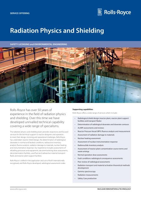 Radiation Physics and Shielding - Rolls-Royce