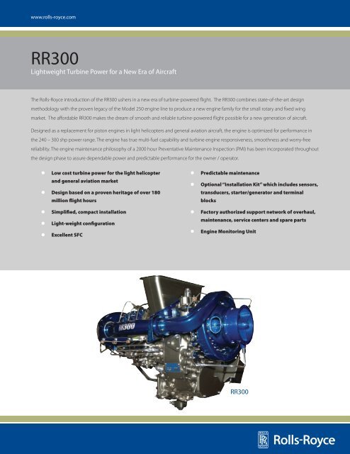Lightweight Turbine Power for a New Era of Aircraft ... - Rolls-Royce